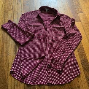 Women’s XS polka dot button up blouse